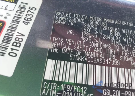 2010 Toyota Sienna Le from USA, damaged, VIN 5TDKK4CC9AS317399